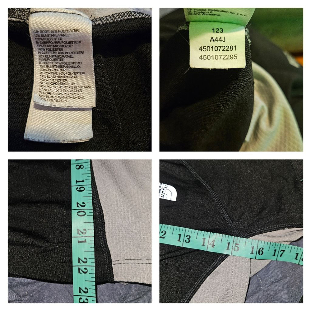 Women's The North Face Vapor wick Long Sleeve Pullover SZ M Thumbhole Black Gray - Picture 3 of 5